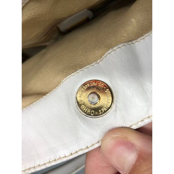 Vintage Gucci Tote Bag Floral Canvas White Leather - Picture 8 of 12